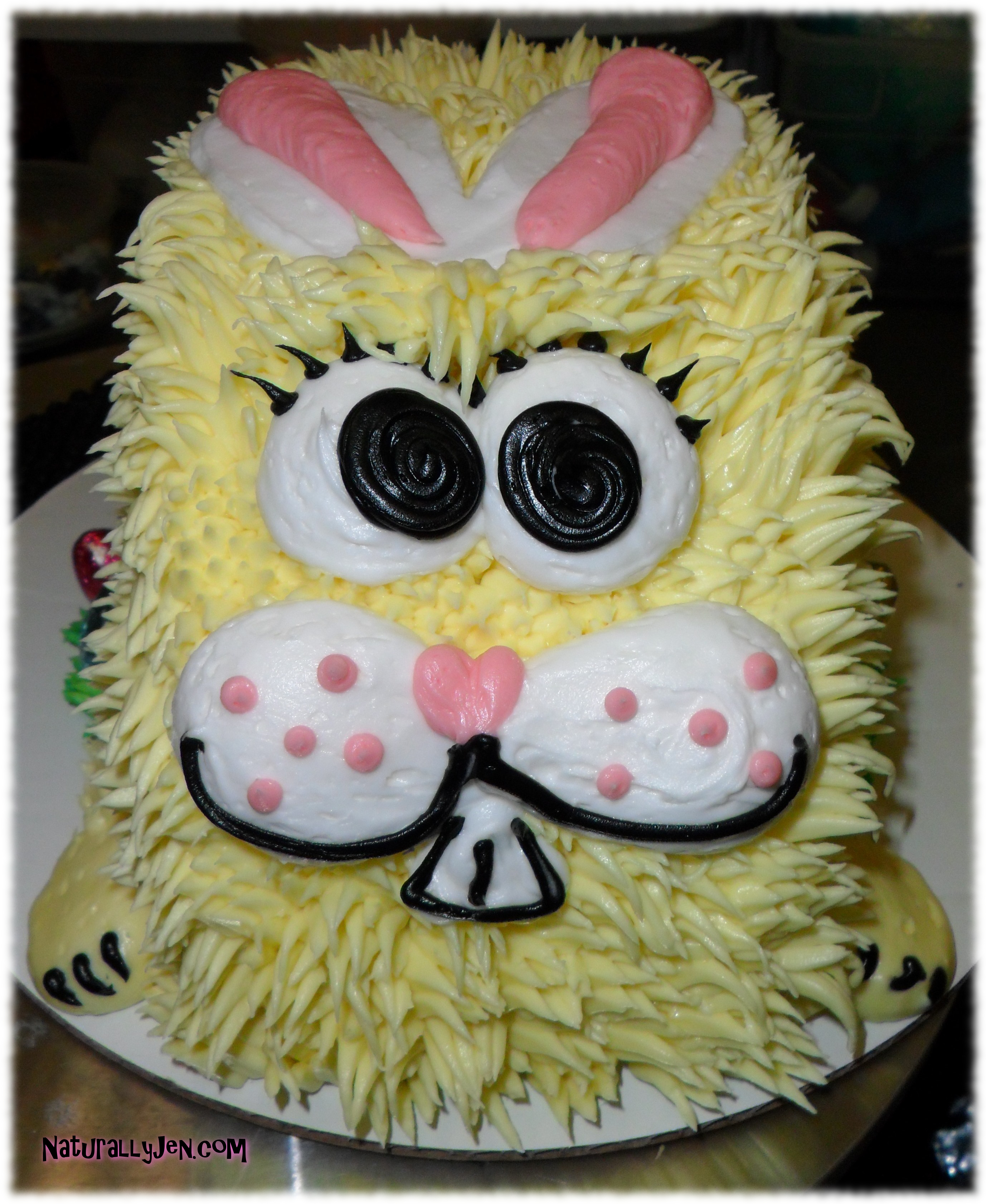 Shaped Easter Bunny Cake by Naturally Jen